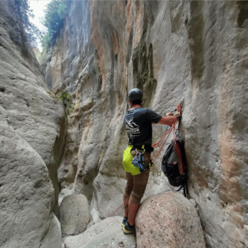 Barranc del Bosc de Serradell amb guia