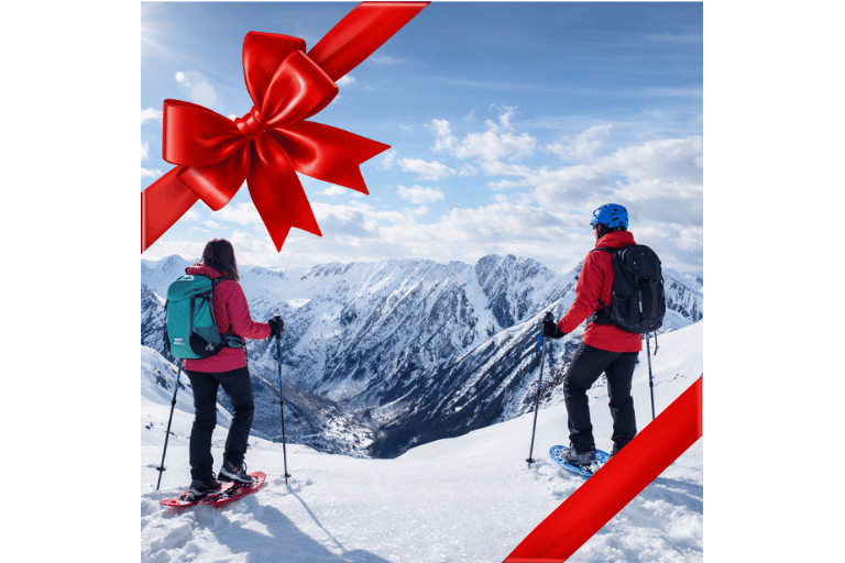 Cheque de regalo de una salida con raquetas de nieve con guía de día completo